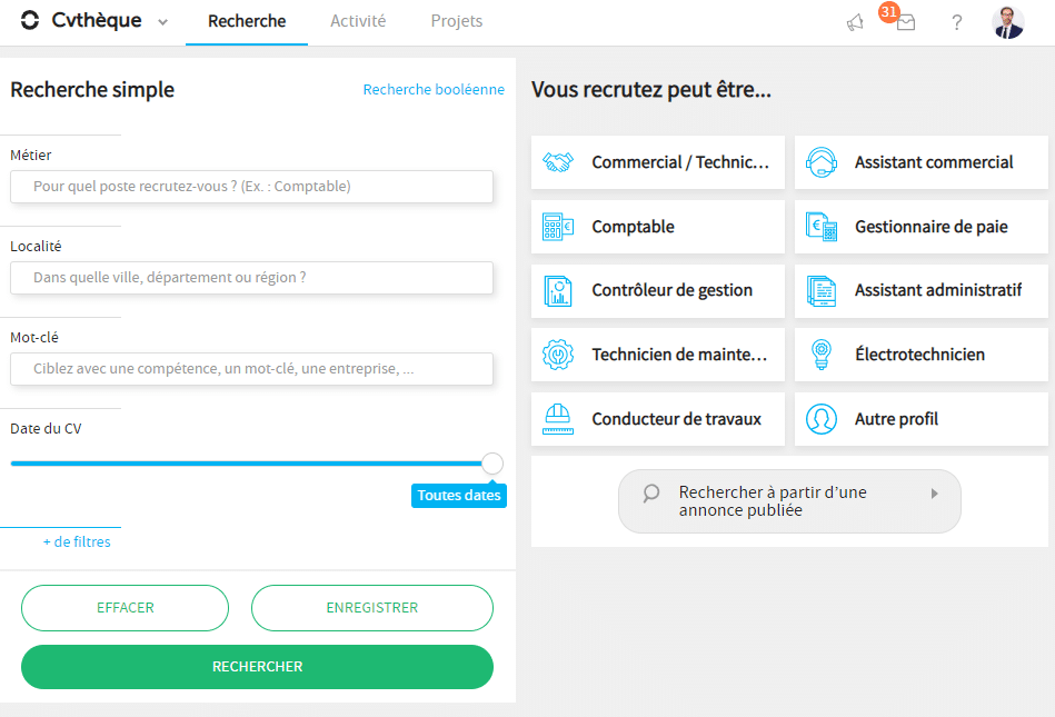 CVthèque et jobboard pour recrutement