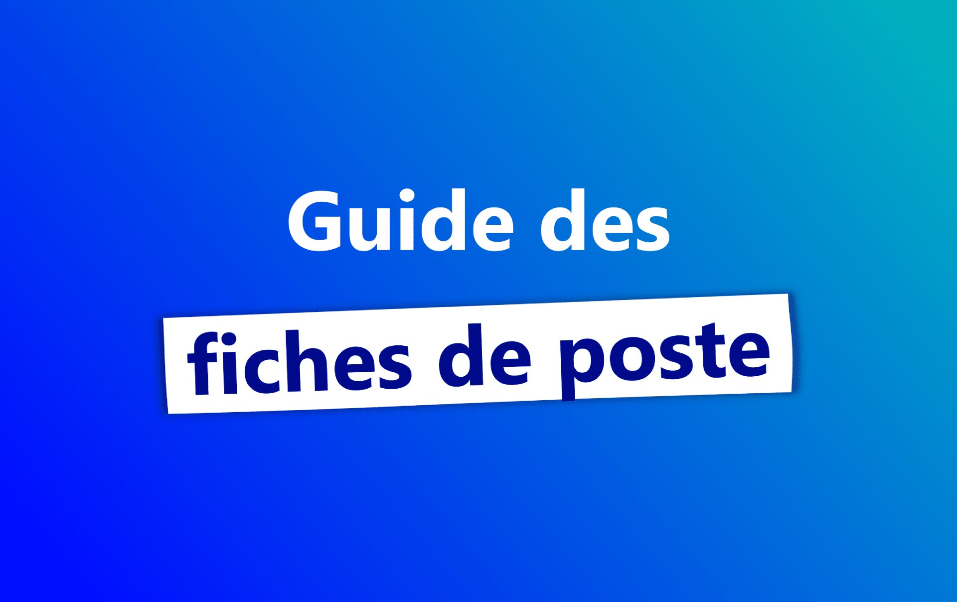 guide des fiches de poste